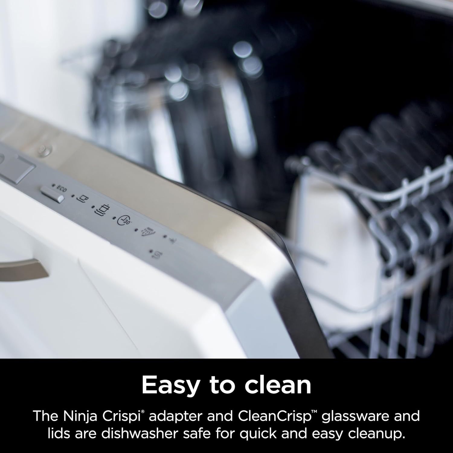 Ninja Crispi 5-in-1 Glass Air Fryer | 450°F, Nontoxic, 4QT & 6-Cup Containers & Lids | Microwave, Freezer, Dishwasher Safe | Max Crisp, Air Fry, Bake, Recrisp, Keep Warm | Brit. Racing Green, FN103BF