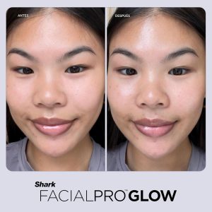 Shark FacialPro Glow en casa Sistema facial con tecnología hidráulica con terapia DePuffi caliente y frío - Dispositivo profesional de cuidado de la piel de spa para limpieza de poros, hidratación y