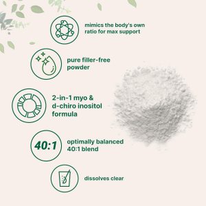 Micro Ingredients Myo-Inositol & D-Chiro Inositol Powder, 1lb (221 Servings) | 40:1 Ideal Ratio Inositol Supplement for Women | Supports Hormonal Balance & Ovarian Health | Non-GMO, Vegan, Filler-Free