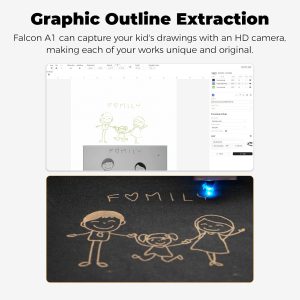 CREALITY FALCON A1 - Grabador láser de 10W, cortador y grabador láser cerrado de 80W con asistencia de aire, posicionamiento de cámara inteligente, velocidad de 600mm/s, reconocimiento inteligente de