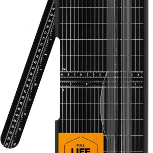 Fiskars Recycled SureCut™ Portable Paper Trimmer - 12” Cut Length - Craft and Office Paper Cutter with Grid Lines - Black