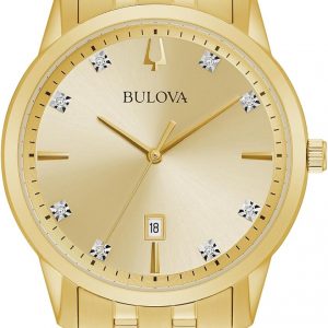 Bulova Reloj clásico de diamantes para hombre Sutton de 3 manecillas con cuarzo, 40 mm