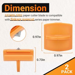 157400-1001 TripleTrack Blade for Fiskars SureCut & Precision Paper Trimmer, Paper Cutting Style I Titanium Blades Replacement for Fiskars Portable Craft Paper Cutter Trimmer, 2 PCS
