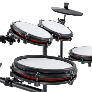 Alesis Nitro Max Kit - Juego de batería eléctrica con almohadillas de malla silenciosas, caja de doble zona de 10 pulgadas, Bluetooth, más de 440 sonidos auténticos, Drumeo, USB MIDI, pedal de patada
