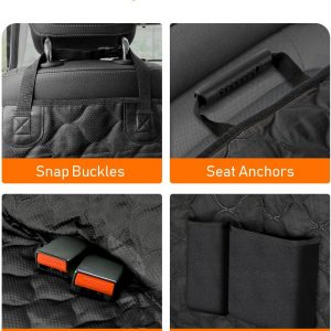 Dog Seat Cover for Cars - Waterproof & Scratchproof Dog Hammock Pet Car Seat Protector with Mesh Window, Universal Fit for Back Seat of Cars, SUV, Truck and Jeep