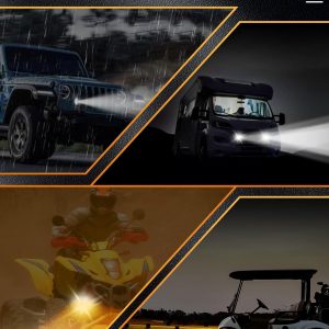 Zmoon Luces antiniebla LED de conducción para motocicleta, 60 W, cápsulas LED blancas y ámbar, luces de proyector auxiliar de 1.3 pulgadas, compatible con Jeep, tractor, camión, ATV, UTV, SUV, barco, etc. (paquete de 2)