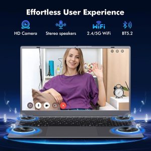 15.6 Inch Laptop Computer, Pentium Gold Processor (Up to 3.4GHz), 8GB RAM, 256GB SSD, 1080P IPS FHD Display, WIFI5, BT5, Type-C, USB 3.2, HDMI, Office Suite, Win11 Laptop for Business & Students