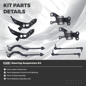 Front Control Arm Compatible with 2016-2020 BMW X1 X2 2016-2020 Mini Cooper Clubman Suspension Kit Ball Joint Bushing Sway Bar Stabilizer Link Tie Rod Assembly 31126871301 31126871302