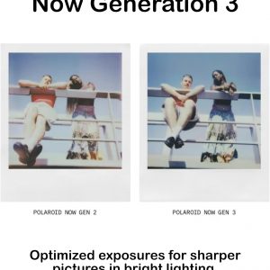 Polaroid Now - Cámara instantánea i-Type de 3ª generación + paquete de 8 películas a color i-Type, morado, paquete de cámara Polaroid con un paño de limpieza de lentes Lumintrail