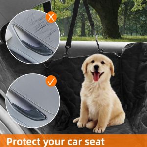 Dog Seat Cover for Cars - Waterproof & Scratchproof Dog Hammock Pet Car Seat Protector with Mesh Window, Universal Fit for Back Seat of Cars, SUV, Truck and Jeep