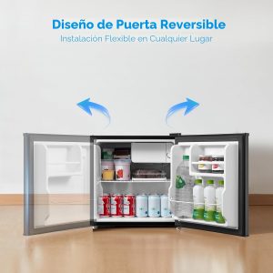 Midea WHS-65LB1 - Refrigerador compacto de una sola puerta reversible, 1.6 pies cúbicos (0.045 metros cúbicos), negro