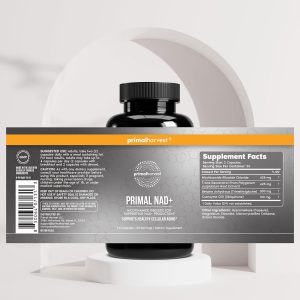 Primal Harvest Suplemento NAD+: ribósido de nicotinamida, trans-resveratrol, betaína, CoQ10, suplementos NAD para salud celular, energía y apoyo mitocondrial (60 unidades (paquete de 1)