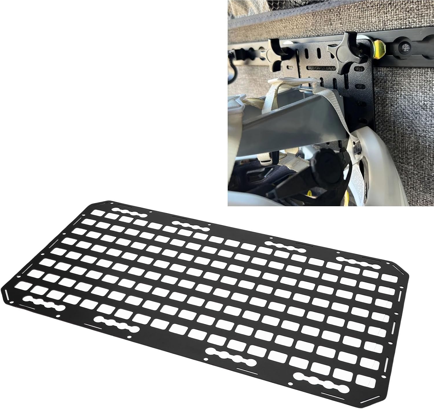 Fabater Truck Bed MOLLE Panel, 17x30x0.08in Side Bed Molle Panel Rack, Truck Bed Organizer for Trailers Cars SUVs Pickup RVs