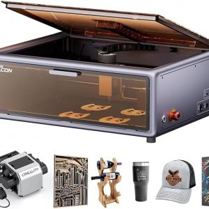 CREALITY FALCON A1 - Grabador láser de 10W, cortador y grabador láser cerrado de 80W con asistencia de aire, posicionamiento de cámara inteligente, velocidad de 600mm/s, reconocimiento inteligente de