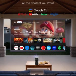 soundcore Nebula P1 Portable GTV Projector with Detachable Speakers, 650 ANSI Lumens, 1080P, 20W Truly 2.0 Surround Sound, Dolby Audio, Built-In Gimbal, Auto Adjustment, 180" Big Screen, Carry Handle