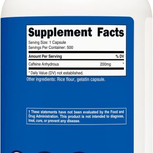 Nutricost Caffeine Pills, 200mg Per Serving (500 Caps)