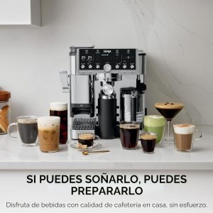 Ninja Luxe Café Pro Series, máquina de café expreso, café por goteo, infusión fría, agua caliente, prensador integrado, molinillo integrado, espumador manos libres para capuchinos, lattes, americanos