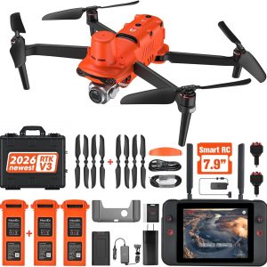 Autel Robotics EVO II PRO RTK V3, Real-time Centimeter-Level Positioning, Remote ID, S-ony 1'' 6K/30fps HDR Camera, GNSS Base Station & PPK Support, 38 Minutes, 15KM Transmission, for Mapping/Photogrammetry/Urban Planning/Searching