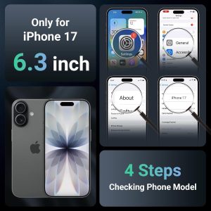 Magnetic for iPhone 17 Case, [Compatible with MagSafe][Military Grade Drop Protection][Heavy Duty Protection][Non-Slip][Shockproof] 2-Layer Durable Bumper Phone Case 6.3''-Black