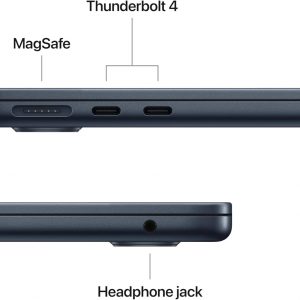 Apple MacBook Air 2025 con chip Apple M4, 13 pulgadas, 16 GB de memoria unificada, 512 GB de almacenamiento SSD (QWERTY inglés) Negro medianoche (Renovado)