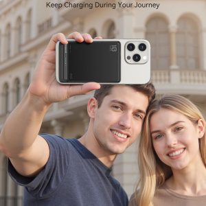 Kuulaa para Paquete de Batería MagSafe de 10000mAh, Cargador de Teléfono Portátil Inalámbrico Ultra Delgado de 20W con Pantalla LED, Banco de Energía Magnético para iPhone 16/15/14/13/12 (Negro)