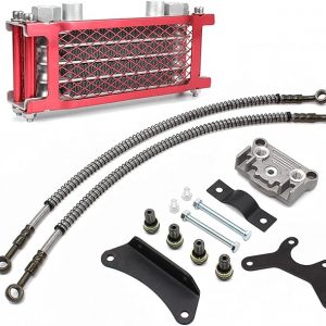 PowerMotor Motorcycle Engine Oil Cooler,Universal Engine Oil Cooling Kit for ATV Pit Bike Motorbike,Dirt Bike Oil Cooler Cooling Engine Radiator Kit Universal for 70cc 110cc 125cc 140cc Motorcycle
