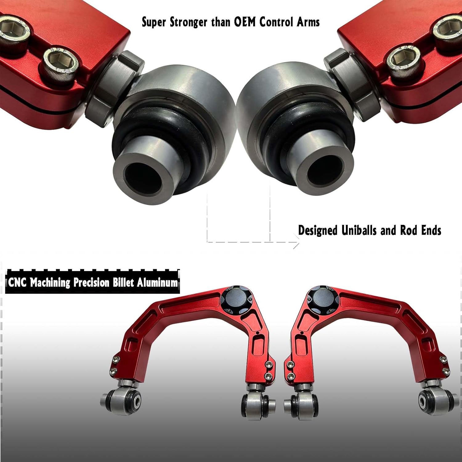 BST BSSP Par de brazos de control superiores delanteros para Toyota 4Runner FJ Cruiser 2003-2022 Kit de elevación de 2-4 pulgadas CNC 6061 aluminio billeteado forjado suspensión levantada UCA para