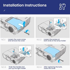CARSN V13H010L96 for EPSON Elplp96 2100 2150 1060 660 760hd VS250 VS350 VS355 EX9210 EX9220 EX3260 EX5260 EX7260 X39 W39 S39 109W Replacement Projector Bulb Replacement