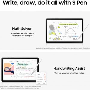 Samsung Galaxy Tab S10 Lite, 6 GB de RAM, 128 GB, expansión de 2 TB, batería de larga duración, pantalla LCD de 10.9 pulgadas, S Pen para tomar notas, Exynos 1380, Circle to Search, herramientas de IA