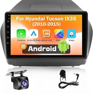 10.1 Inch Touch Screen Stereo for Hyundai Tucson IX35 2010-2015 with Wireless CarPlay Android Auto GPS WiFi Bluetooth 64G ROM Built-in Cooling Fan