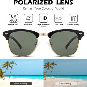 Pro Acme Semi-Rimless Polarized Sunglasses UV 400 Protection for Women Men