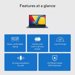 ASUS Vivobook Laptop 2025 Ultra Portable Business Computer, 14" FHD Display, 16GB RAM, 1TB Storage (512GB SSD + 500GB Ext), 6-Core Intel i3-1315U, MarxsolAccessory, Win 11 Pro, Lifetime Office 2024
