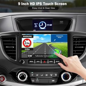 4G+64G Car Radio for Honda CRV 2012 2013 2014 2015 2016, 9 Inch IPS Touch Screen CRV Stereo with Carplay&Android Auto,Blutooth& GPS Navigation, Back-up Camera&FM Radio