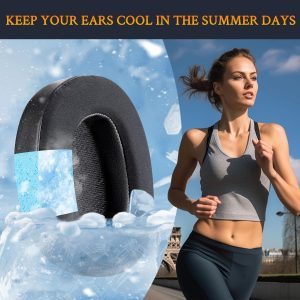 SOULWIT Cooling Gel Replacement Earpads for Sony WH-XB900N/WH-CH710N/WH-CH720N/WH-RF400/MDR-RF895RK Headphones, Ear Pads Cushions with High Density Foam - Black