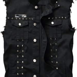 Chaleco de mezclilla punk para hombre Chaquetas sin mangas con remaches