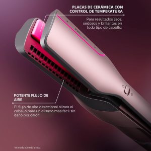 Shark FlexFusion - Plancha de pelo y potente secador de pelo con cepillo de pelo Fusion, moldeador de aire de cerámica con rizadores y concentrador de envoltura automática, placas de cerámica, rubor cósmico HD641S