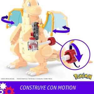 MEGA Figura de acción de Pokémon Juguetes de construcción para niños, Dragonite con 388 piezas y movimiento de aleteo de alas, Idea de regalo para niños a partir de 9 años