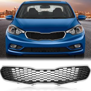 CHEDA Parachoques Delantero Rejilla Superior Ensamble Cromado Compatible con Kia Forte SX/EX/LX 2014-2016 KI1200156, 86350A7500, 86350-A7500