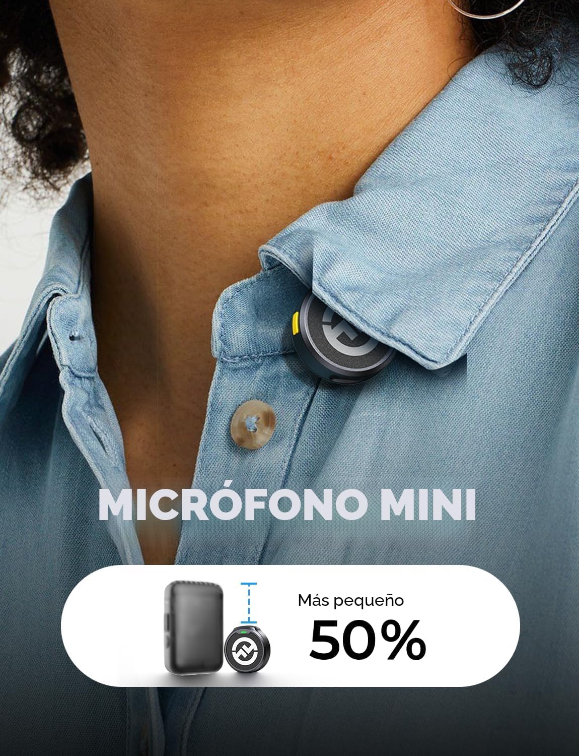 Micrófono inalámbrico Hollyland Lark M2 para iPhone/Cámara/Android/PC, Audio de alta fidelidad 48kHz/24-bit, Alcance de 300m, Cancelación de ruido, 40h de uso, YouTube, Vlog, Transmisión (2TX + 3RX +