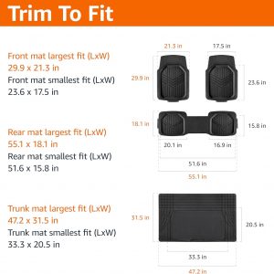 AmazonBasics – Alfombrilla de goma para todo el año, para automóviles, vehículos utilitarios deportivos y camiones. 2 unidades.