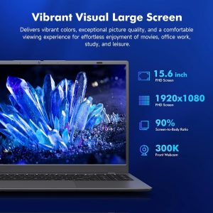 15.6 Inch Laptop Computer, Pentium Gold Processor (Up to 3.4GHz), 8GB RAM, 256GB SSD, 1080P IPS FHD Display, WIFI5, BT5, Type-C, USB 3.2, HDMI, Office Suite, Win11 Laptop for Business & Students
