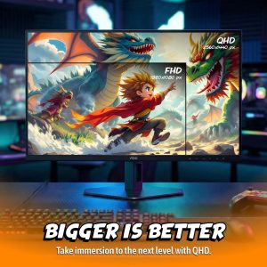 AOC Q27GAZD - Monitor de juegos QD OLED de 27", QHD 2560 x 1440, 240Hz 0.03ms, HDMI 2.0 x1, Display Port x1, compatible con G-Sync, listo para juegos de consola, 3 años sin punto brillante