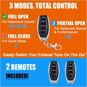 2.5 Inch Electric Exhaust Cutout with Elbow Valved Muffler Valvetronic Exhaust Valve Kit