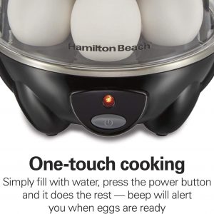 Hamilton Beach 3-in-1 Electric Egg Cooker for Hard Boiled Eggs, Poacher, Omelet Maker & Vegetable Steamer, Holds 14, Black (25508)