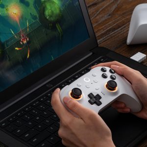 8BitDo Ultimate 2 Bluetooth Controller for Switch/Switch 2 & Windows PC, Switch Pro Controller with TMR Joysticks, Switchable Hall Effect/Tactile Triggers, Vibration and Motion Control - White