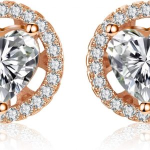 Gifts for Women Jewelry Sets, 4 Pieces Rose Gold Women's Watch Necklace Earring Bracelet Birthday Gifts for Women's Jewelry Sets for Women Gift for Wife Girlfriend Her Birthday Gift for Mom Mother