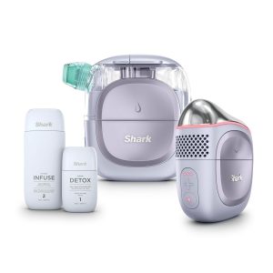 Shark FacialPro Glow en casa Sistema facial con tecnología hidráulica con terapia DePuffi caliente y frío - Dispositivo profesional de cuidado de la piel de spa para limpieza de poros, hidratación y