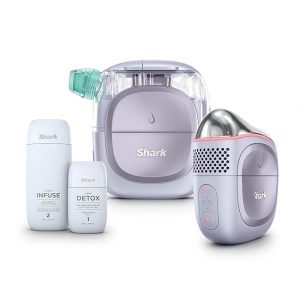 Shark FacialPro Glow en casa Sistema facial con tecnología hidráulica con terapia DePuffi caliente y frío - Dispositivo profesional de cuidado de la piel de spa para limpieza de poros, hidratación y