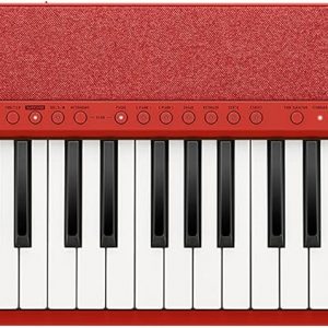 Casio Casiotone CT-S1 – 61-Key Touch-Sensitive Retro Keyboard | Sleek, Portable Design for Beginners to Pros | Stereo Grand Piano + 60 AiX Tones | USB-MIDI Connectivity | Red