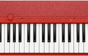Casio Casiotone CT-S1 – 61-Key Touch-Sensitive Retro Keyboard | Sleek, Portable Design for Beginners to Pros | Stereo Grand Piano + 60 AiX Tones | USB-MIDI Connectivity | Red
